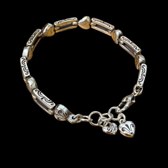 Brighton Jewelry - Brighton Silver-tone Heart Link Bracelet with Charms